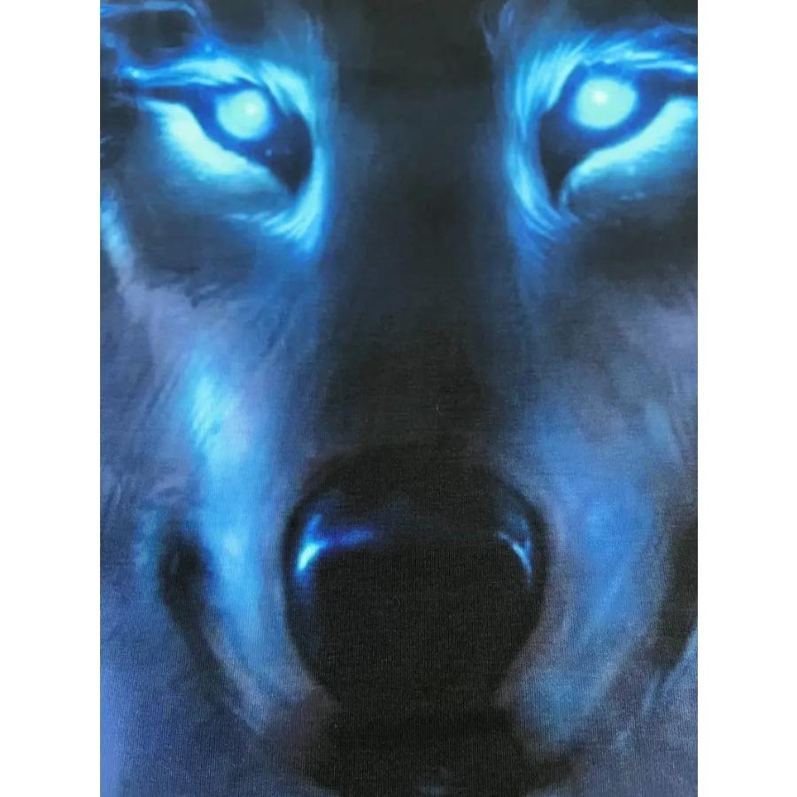 3D Wolf Pattern Print Crew Neck Long Sleeve Active T-Shirt - Comfy Casual Tee for Spring Summer Autumn - Mens Graphic Design Clothing Tops