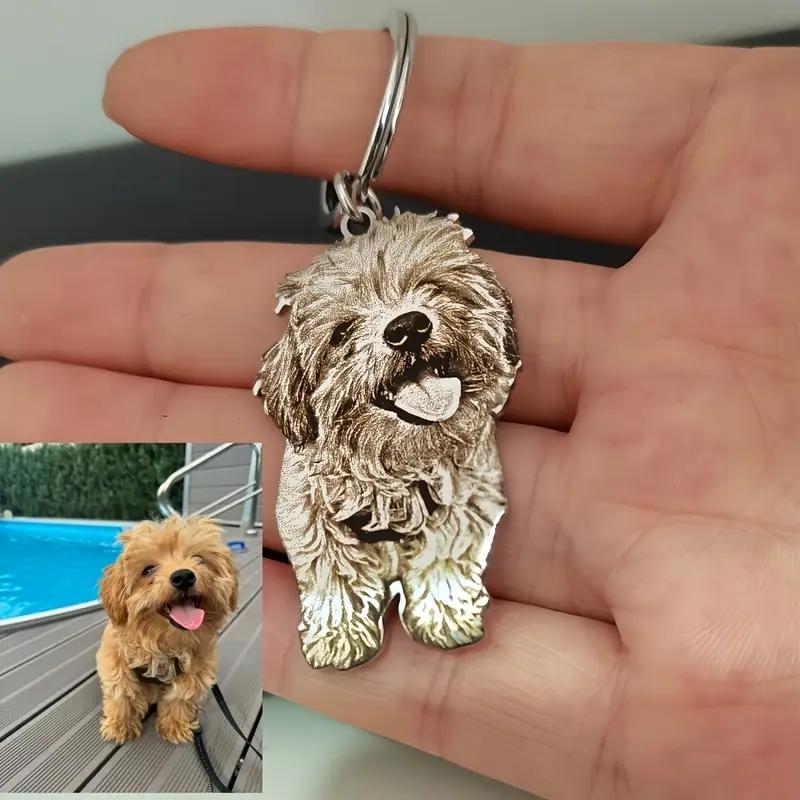 Custom Photo Pet Keychain Keyring with Realistic Cat & Dog Portrait, Cute Animal Design, Perfect Gift for Pet Lovers,