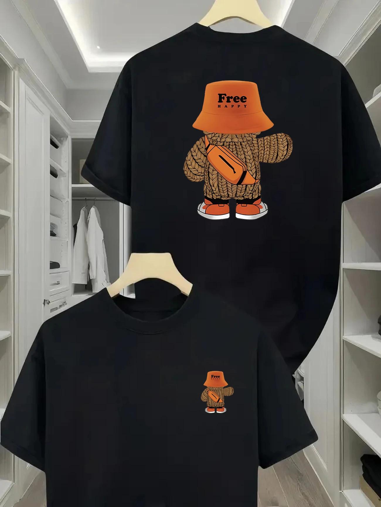 

Short sleeved T-shirt (real bear double-sided printing) men s summer short sleeved T-shirt basic simple youth Japanese and Korea 4XL