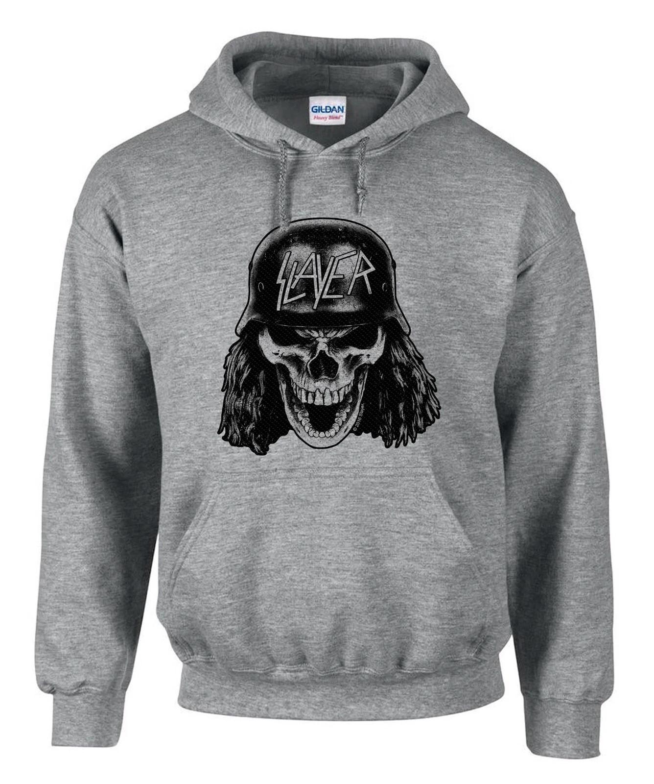Slayer Rock Music Grau Hoodies Kapuzenpullover -3545 -Grau-100% Handarbeit XS