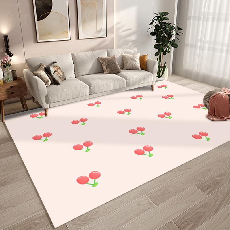 Minimalist Cute Pastel Cartoon Heart Scattered Pattern Easy To Clean Carpet Mat for Living Room Bedroom Home Decoration Rug