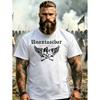 Men'S T-Shirt Black Unbreakable Skull Wings And Crossbones Graphic Print For Outdoor Adventure And Casual Wear, Plus Size