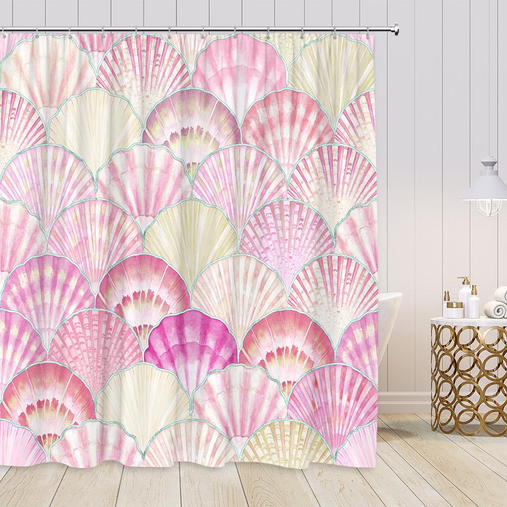 

Mermaid Scale Shower Curtain Cartoon Mermaids Kids Bathroom Decoration Sparkling (No Sequin) Polyester Bath Curtain With Hooks W60H190(CM)-1 Pcs