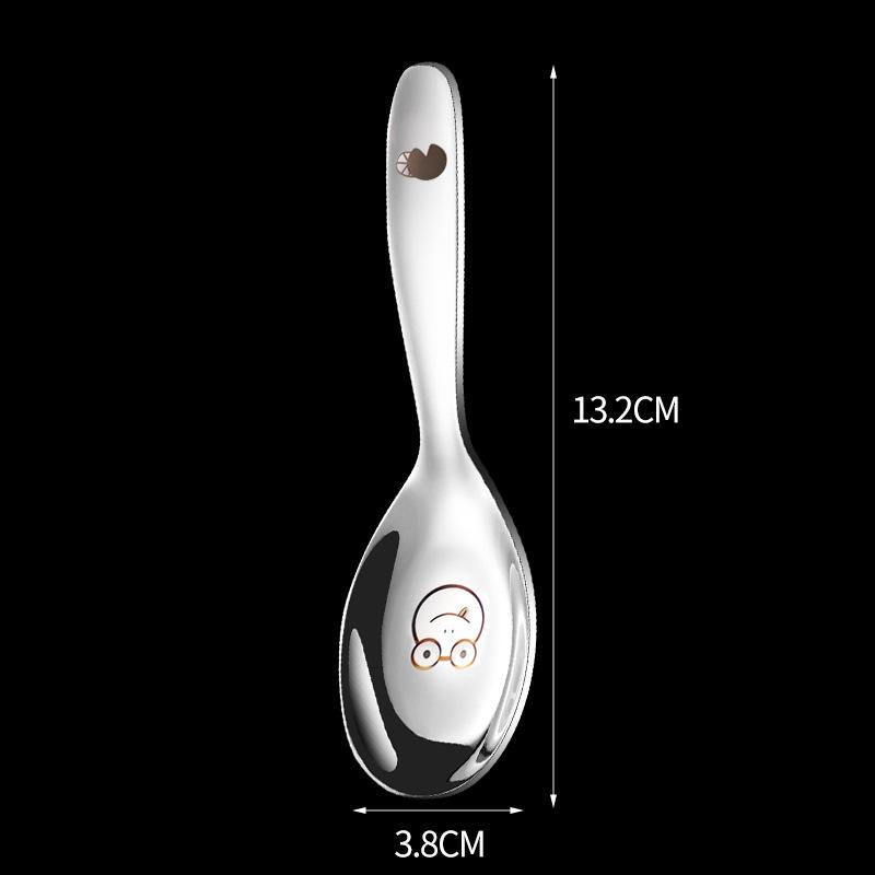 316 Stainless Steel Children s Spoon Fork for Eating and Drinking Soup Spoons Colorful Cartoon Dessert Spoons for Young Children