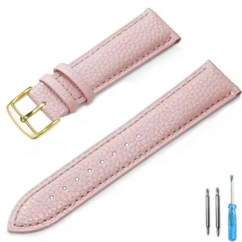 Litchi Pattern Soft Leather Watch Band Bracelet 12mm 14mm 16mm 18mm 20mm 22mm Replacement Wrist Straps Watchbands