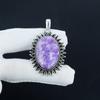 Natural Lepidolite Gemstone Silver Pendant In 925 Sterling Silver - Handmade Oval Design, Everyday Wear Jewelry Wadding Gift