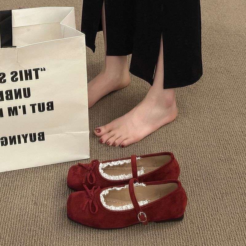 French Ballet Style Shallow Mouth Large Size Wasteland Style Dopamine Thin Bottom Ballet Style Shoes 2025 Popular Wide Feet