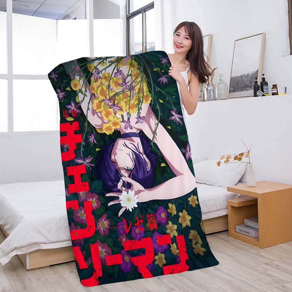 reze chainsaw man Anime Beach Swimming Towel Soft Absorbent Washcloth Children's Gifts for Kids Travel Camping Gym