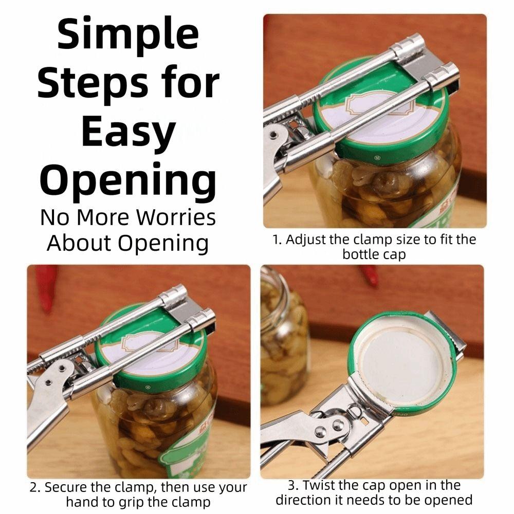 Adjustable Lids Off Jar Opener Multi-Function Bottle Opener Screw Cap Easy Cap Opener Household
