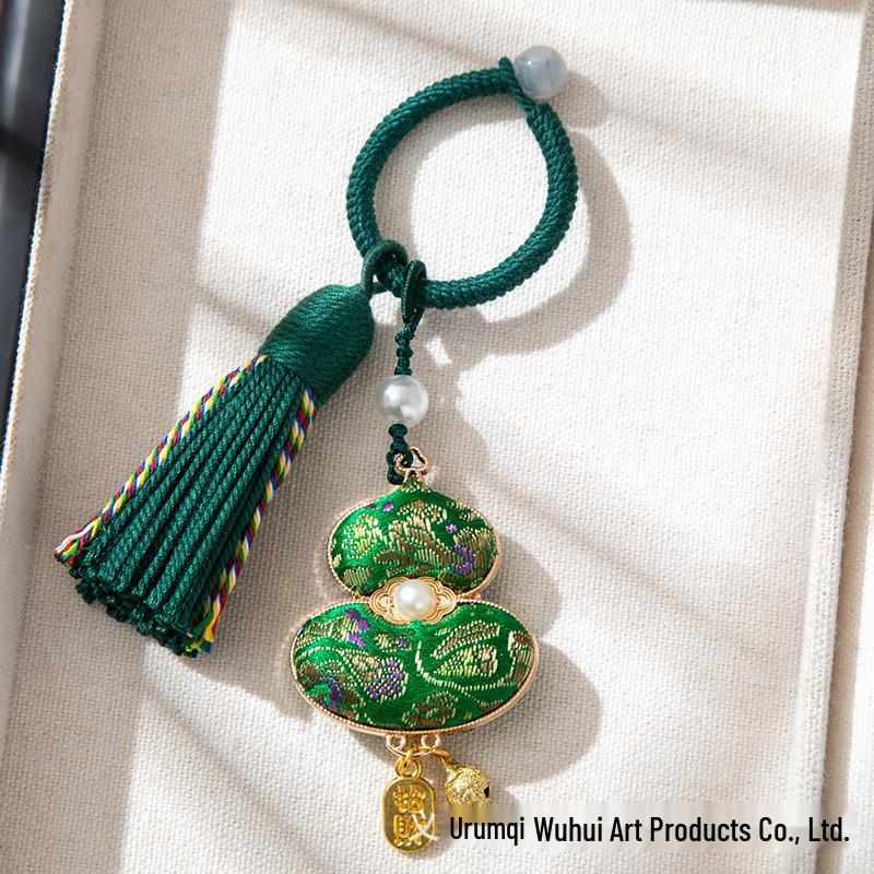 Handmade Brocade Gourd Pendant Keychain/Bag Charm