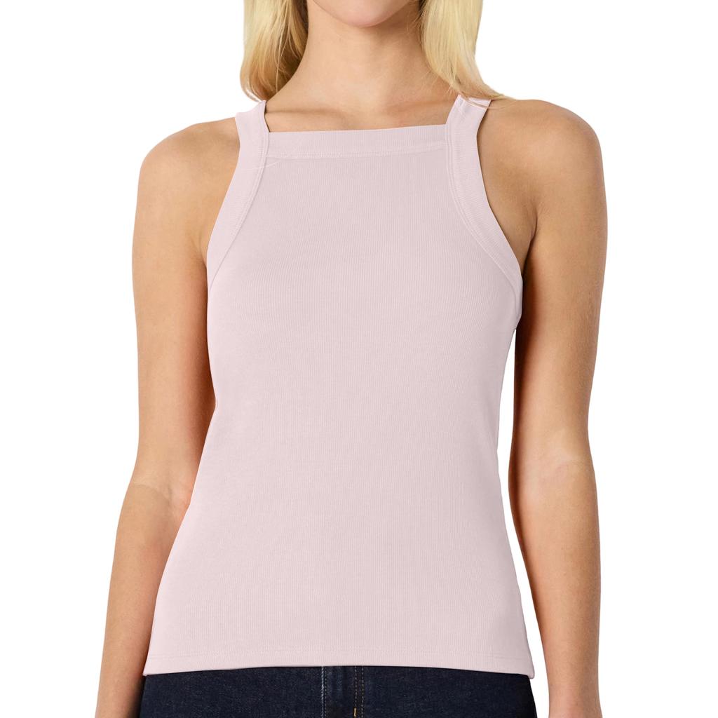 Women’s Ribbed Knit Square Neck Tank Top Sleeveless Fitted Stretchy Casual Basic Shirt for Everyday Wear