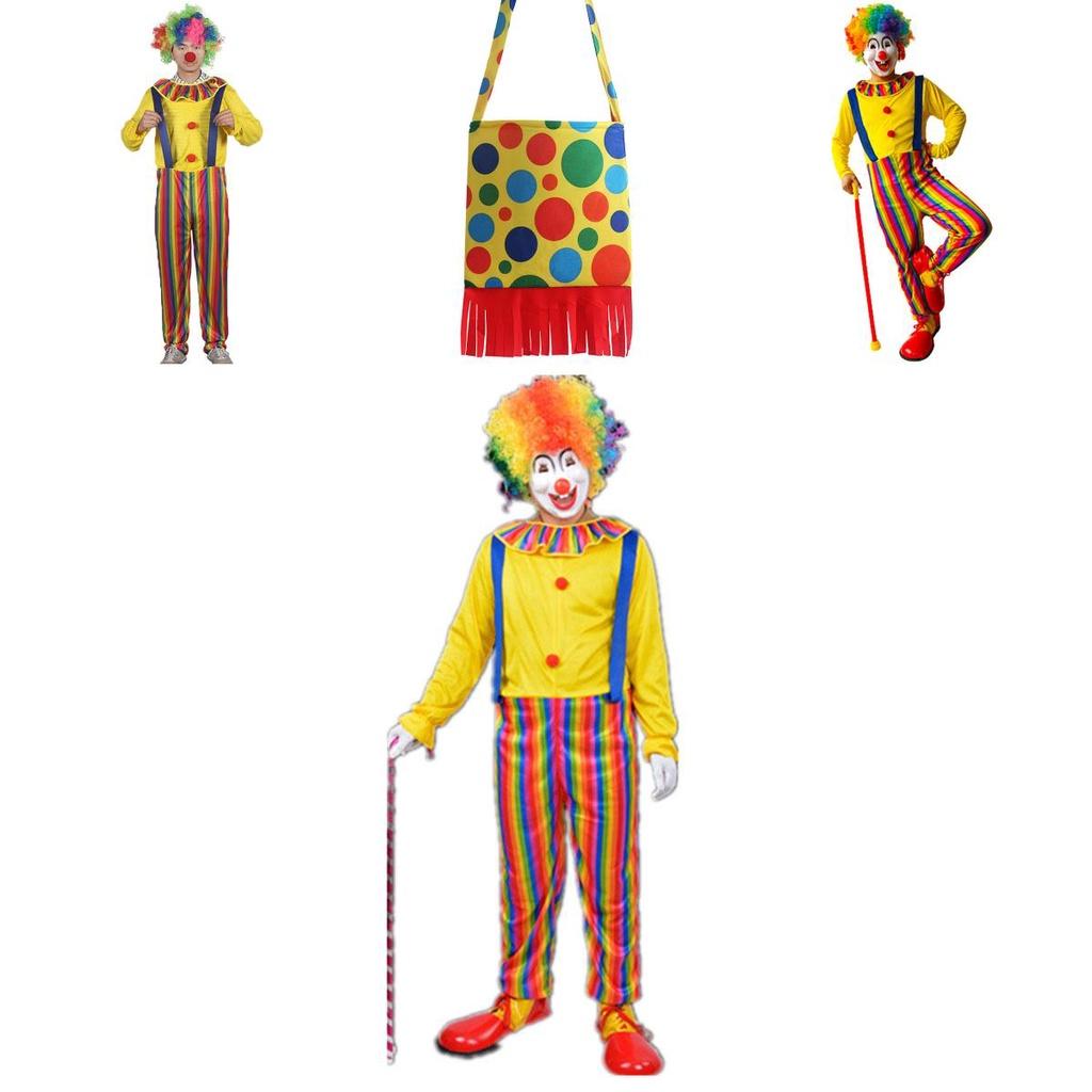 Men Killer Clown Costume For Halloween Parties Soft And Comfortable Jumpsuit**