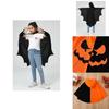 Halloween Cosplay Costume Kids Pumpkin Bat Cloak With Printed Design For Children Teens Adults