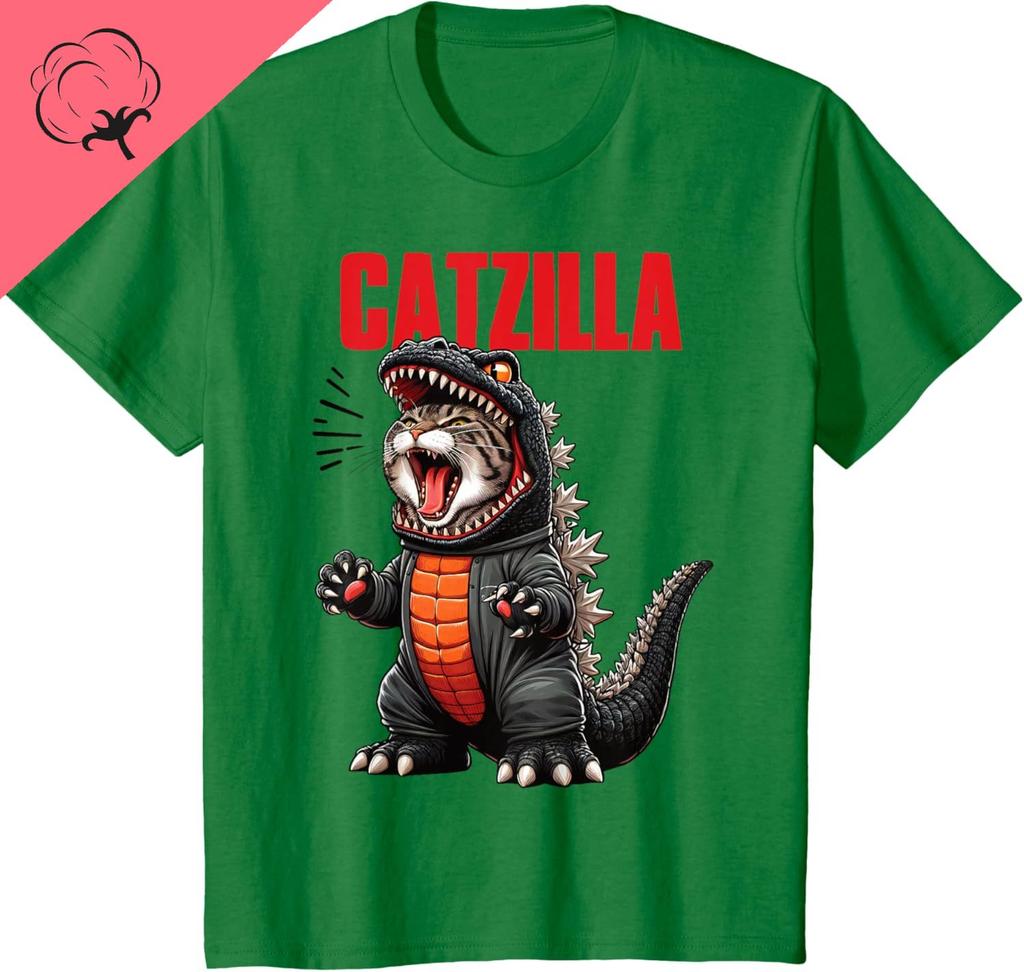 Cute Cat Kitty Catzilla for Cat Moms Cat Dads Pet Lovers TShirt Y2k Clothes Unisex Unisexs Clothing 100 Cotton Harajuku Goth