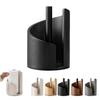Mountain Paper Towel Holder Countertop with Wood Round Base And Iron Holder One-Hand Tearing Wood Paper Towel Holder for Kitchen Dining Room