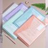 10 Pieces File Bag Plastic 10C A4 Paper Storage Folder Pp Transparent Portfolio Policy Briefcase With Label Water-Repellent File Bag