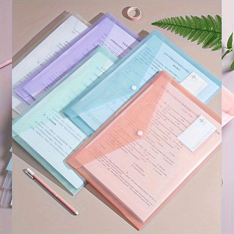 10 Pieces File Bag Plastic 10C A4 Paper Storage Folder Pp Transparent Portfolio Policy Briefcase With Label Water-Repellent File Bag