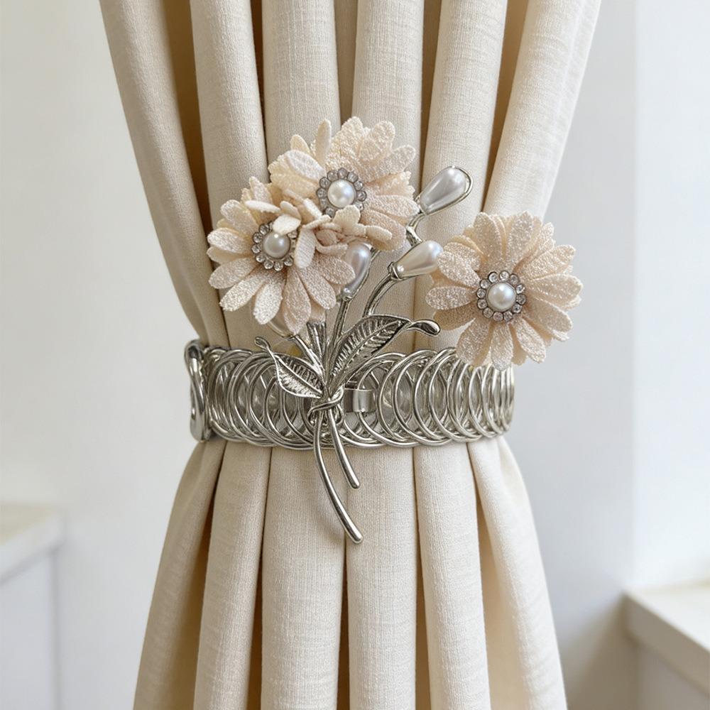 Beautifully Metal Curtain Clips Adjustable Automatic Tightening Clips Curtain Tiebacks  Bedroom Style 10