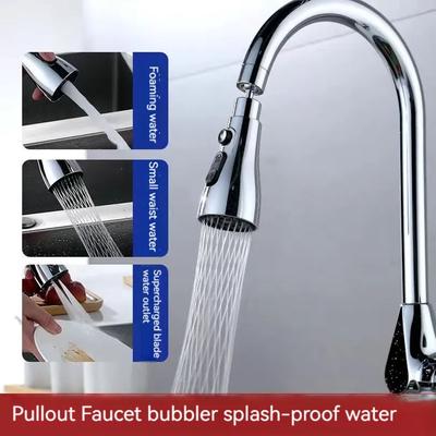 1Pc Faucet Extender Metal Alloy,Three Modes,Head Water Saver Home Extended Shower Spray Filte