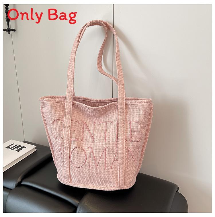 Bestickte Stofftasche mit Buchstaben aus Baumwoll-Leinen-Material für den täglichen Gebrauch