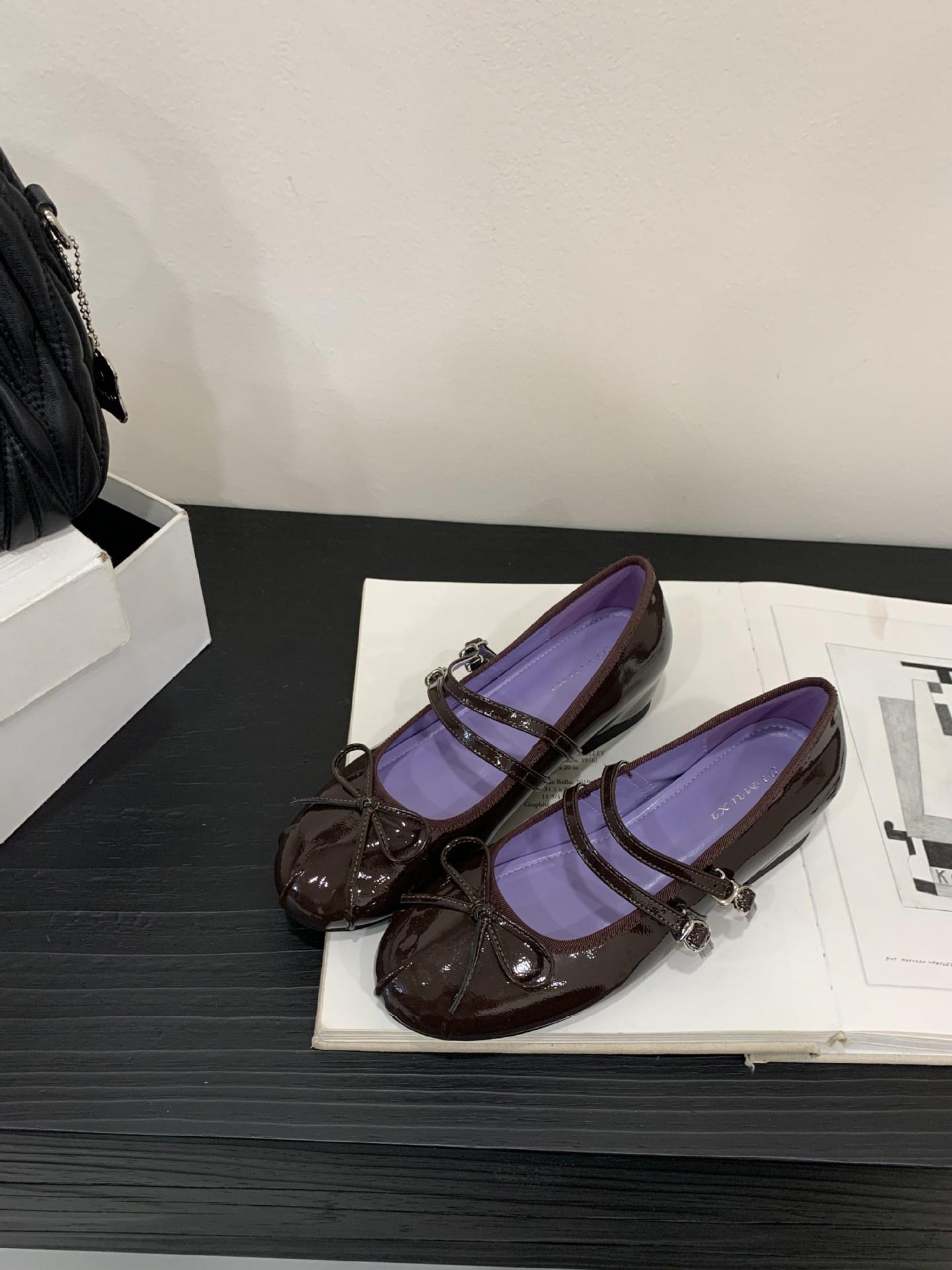 

2025 autumn new Mary Jane shoes heightened mid-heel single shoes buckle ballet shoes high heels 39 коричневий