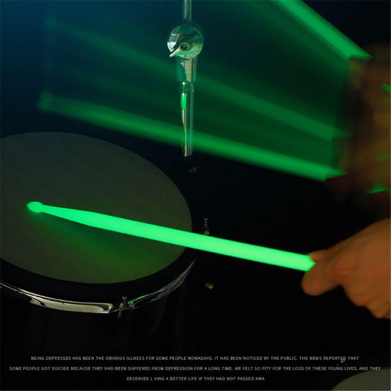 1Pair Professional Luminous Drum Sticks 5A Nylon Drumsticks Colorful Drum Stick Percussion Instrument Accessories Drum Set Kit