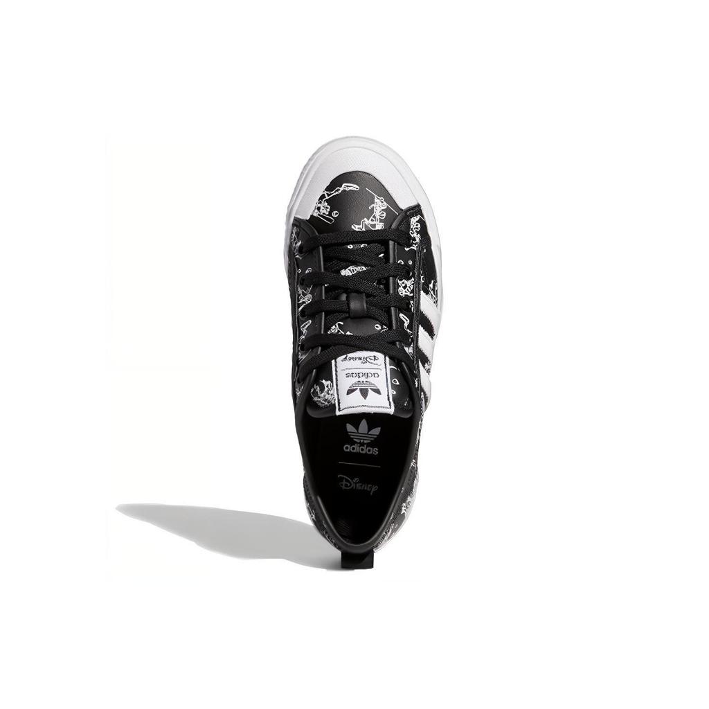 Disney X Adidas Originals NIZZA Goofy Slip Resistant Cushioning Low Top Skateboard Shoes Black Teenagers FW9596