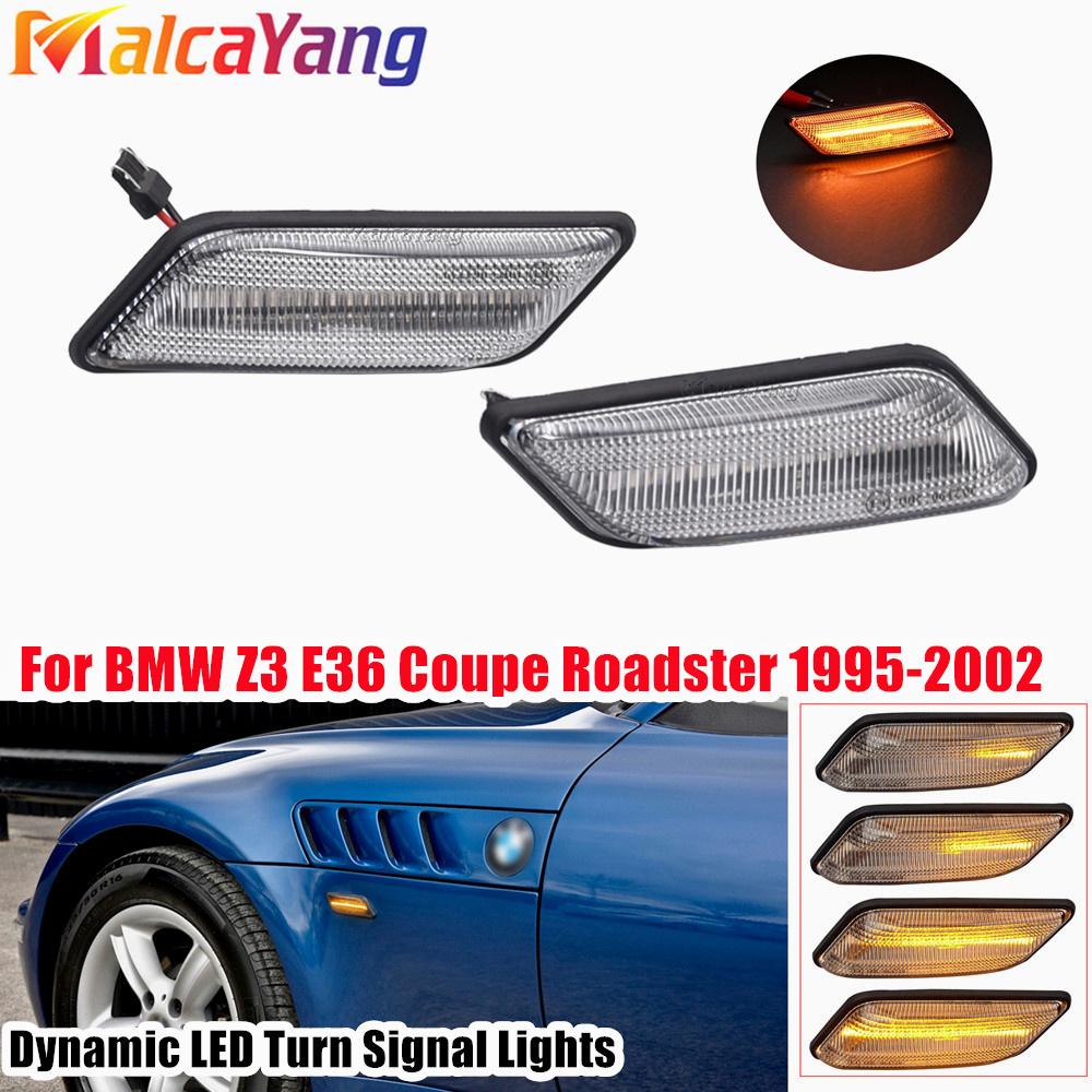 

For BMW Z3 E36 Coupe Roadster 1995-2002 Dynamic Turn Signal Light LED Side Marker Fender Sequential Indicator Lamp Dynamic Crystal