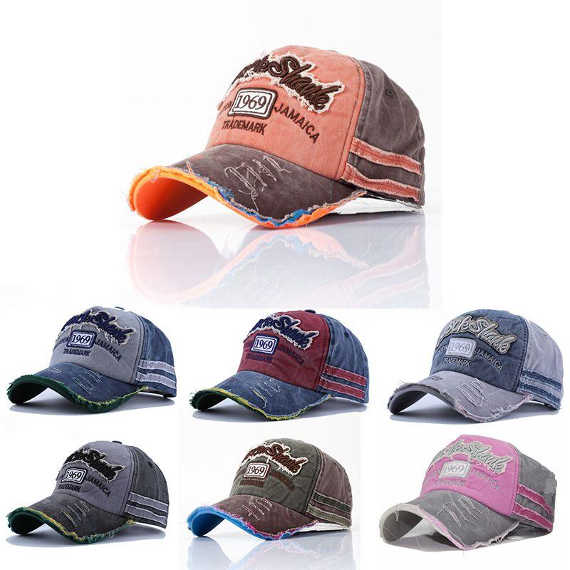 Vintage Embroidered Raw-brims Baseball Cap For Unisex