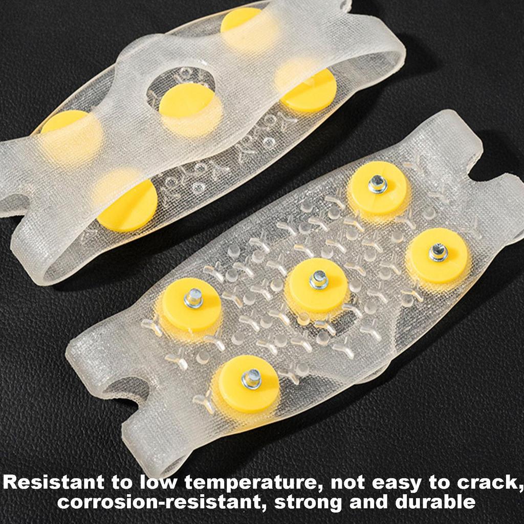 Ramponcini da Ghiaccio Cramponi in TPE Grip Trazione Ramponi Coppia Con 5 Borchie in Acciaio Coppia Invernale Ramponcini da Neve Grip Antiscivolo Per Ghiaccio Invernale