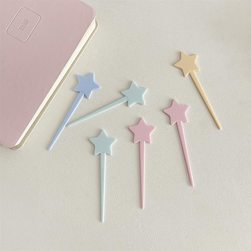 50Pcs Photography Props Colorful Stars Shaped Cake Top Fruit Dessert Sign Insert Flag Wedding Decoration Diy Accessories