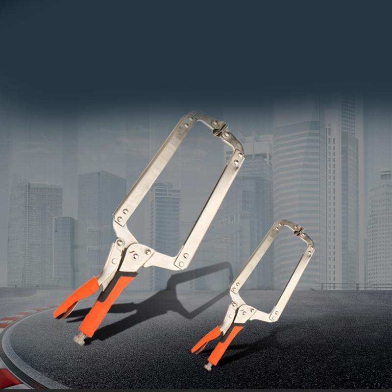 6/9/11/14/18Inch Face Clamps Pocket Hole Clamps for Woodworking, Welding Clamps Metal Vise Grip Clamps Locking C Clamps