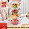 Qiwei Heat-Resistant Glass Serving Bowl with Lid and Handles