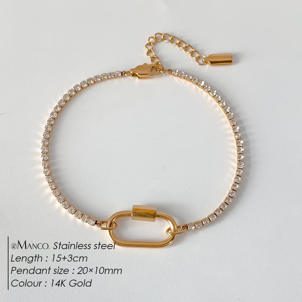 eManco Oval Buckle Heads DIY Chain Pendant Bracelet Stainless Steel Jewelry Design Match Charms Bracelets Women Accessories