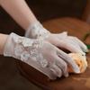 Everlasting Short Wedding Gloves Delicate Lace Embellishment Soft Mesh Fabric For Bride Gift Keepsake