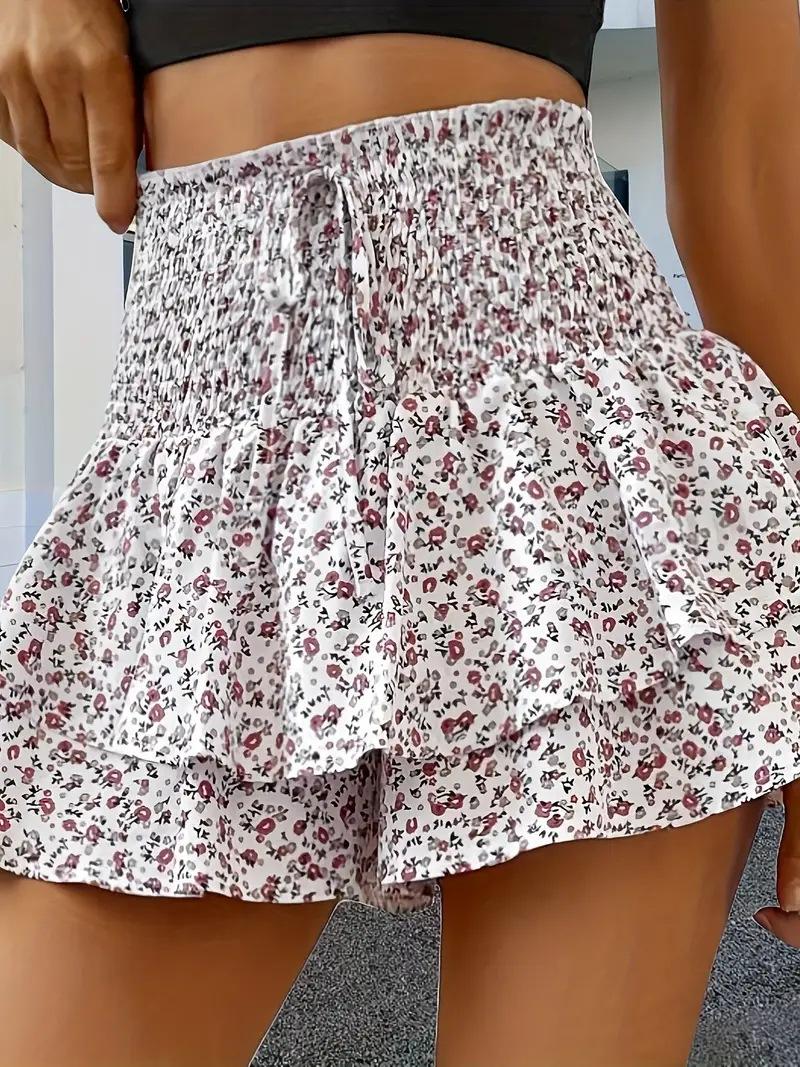 Women S Floral Wide Leg Shorts Casual Summer Bottoms S