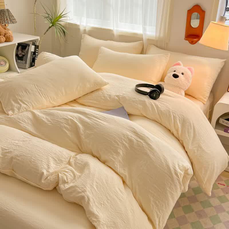 Hodo Simple Style Washed Cotton Duvet Cover