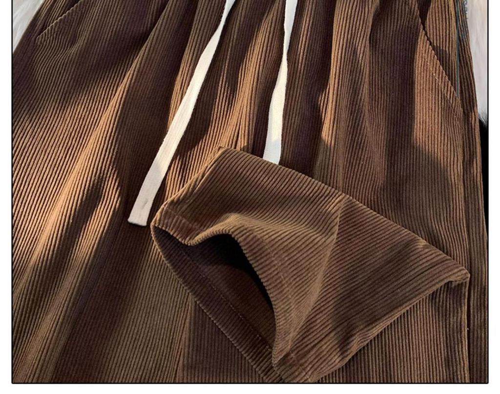 Unisex Retro Corduroy Wide-Leg Pants for Spring/Autumn