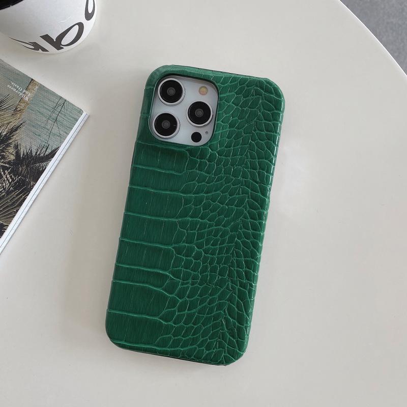 Crocodile Leather Texture Is Suitable for Apple 16promax Phone Cases, IPhone15 High-end 14 Shockproof 13 Luxurious Men's Leather Cases