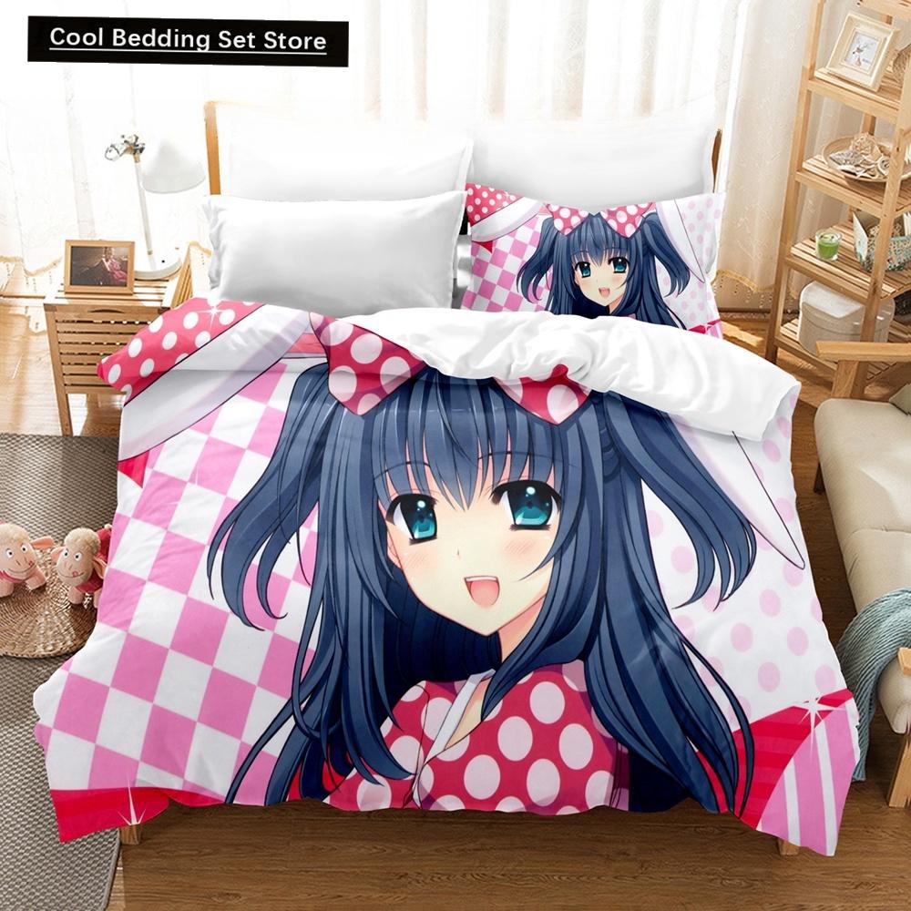 New 3D Priningt Kawaii Girls Yae Sakura (Shuffle!) Bedding Set Cartoon Anime Three-piece Set Adult Kid Bedroom Duvetcover Sets