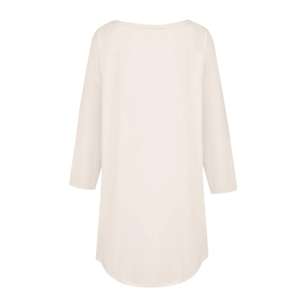 Womens T Shirts 3/4 Sleeve Shirts Solid Color Pullover Summer Spring Tops Blouses