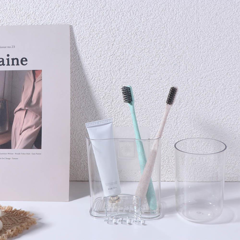 2 szt. Ścienny Stojak na Szczoteczki do Zębów Stojak do Przechowywania Oszczędzający Miejsce Stojak na Kubek do Płukania Ust Przechowywanie Kosmetyków