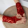 Handschuhe Handgefertigt Braut Hochzeit Handschuh Stickerei Spitze Armband & Verstellbares Seil