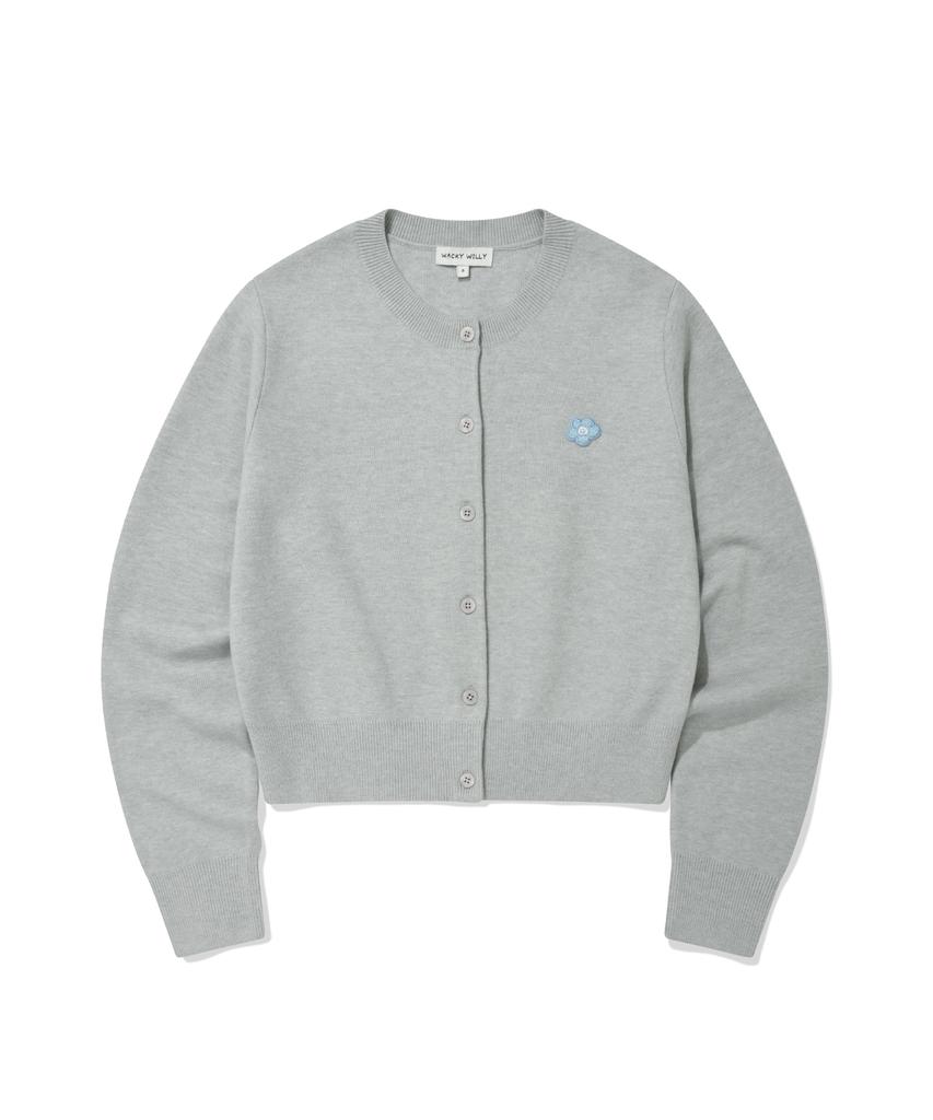 Wacky Willy Women'S Lily Wappen Round Neck Cardigan Gray