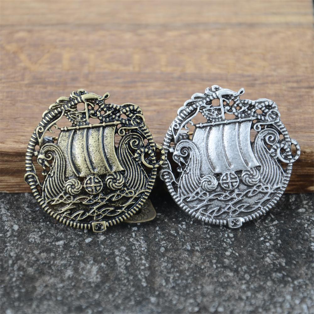 Viking Boat Brooch Norse Jewelry Vintage Ship Pin Gothic Clothes Accessories For Men Women