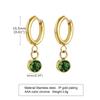 12 Colors Birthstone Huggie Earrings for Women, PVD Gold Color Tone Stainless Steel Brilliant AAA Cubic Zirconia Dangle Ear Clip
