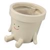Sitting Flower Pot Cute Face Resin Planter Decorative Succulent Flowerpot with Drain Hole for