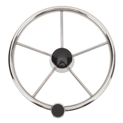 13 1 2 Zoll Bootslenkrad 5 Speichen 25 Grad Edelstahl Marine-Lenkrad mit Mittelkappe und Griff für