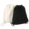 Canvas Bag Shoulders Drawstring Bundle Pockets Shopping Student Backpack Bag Cotton Pouch for Gym Traveling Storage Bag