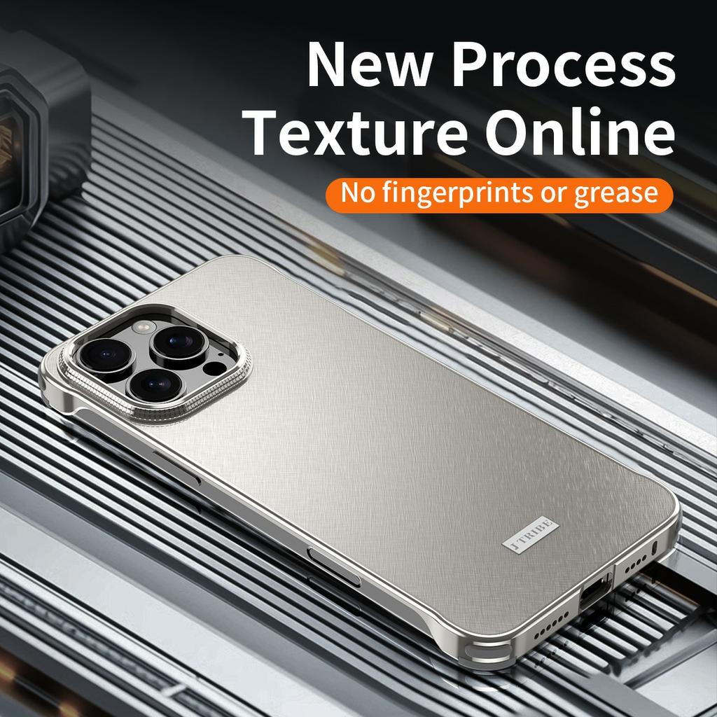 For iPhone 16 Pro Max Case PC+Silicone+Alloy Matte Phone Cover